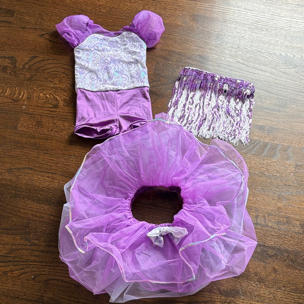 Purple Girls Ballet and Tap Dance Outfit